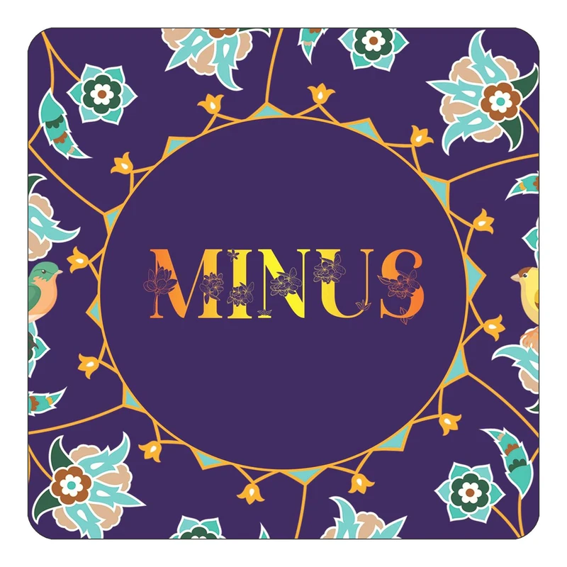 مگنت کاکتی طرح اسم مینوس minus مدل گل و بلبل کد mg15472