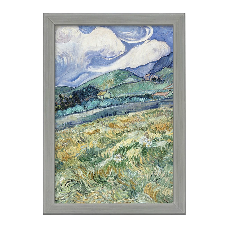 تابلو خندالو طرح منظره کوه پشت بیمارستان ونسان ونگوگ (Van Gogh) کد 36796