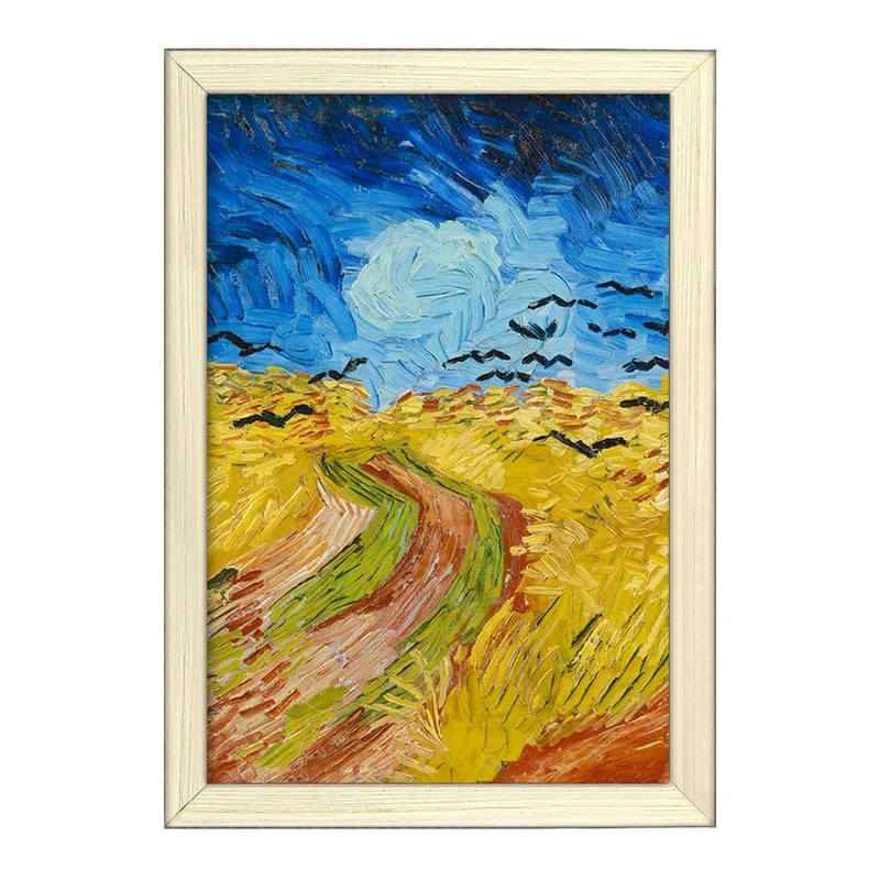 تابلو خندالو طرح مزرعه گندم با کلاغ ها ونسان ونگوگ (Van Gogh) کد 36802