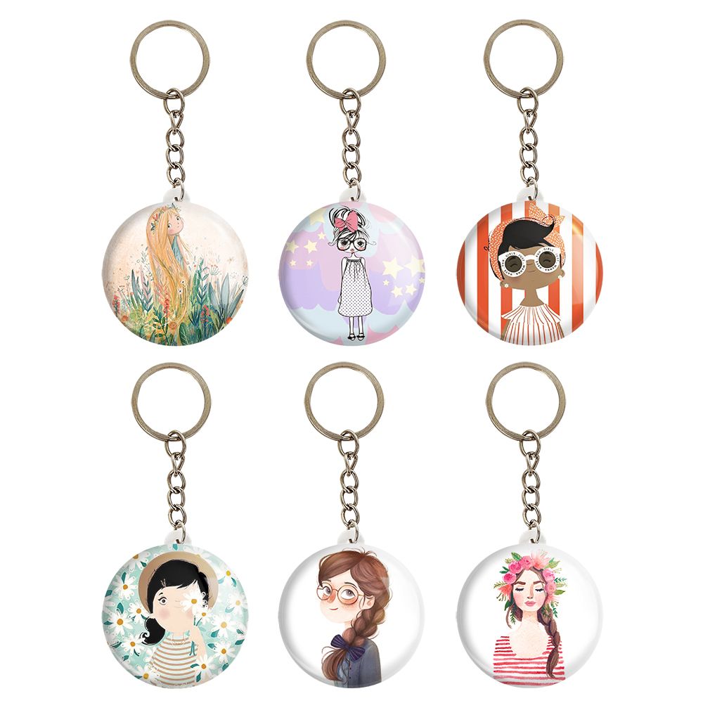 جاکلیدی خندالو طرح دخترانه کد 54B مجموعه 6 عددی - - 1