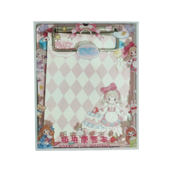 تخته شاسی مدل دختر  سایزA5 به همراه کاغذ یادداشت