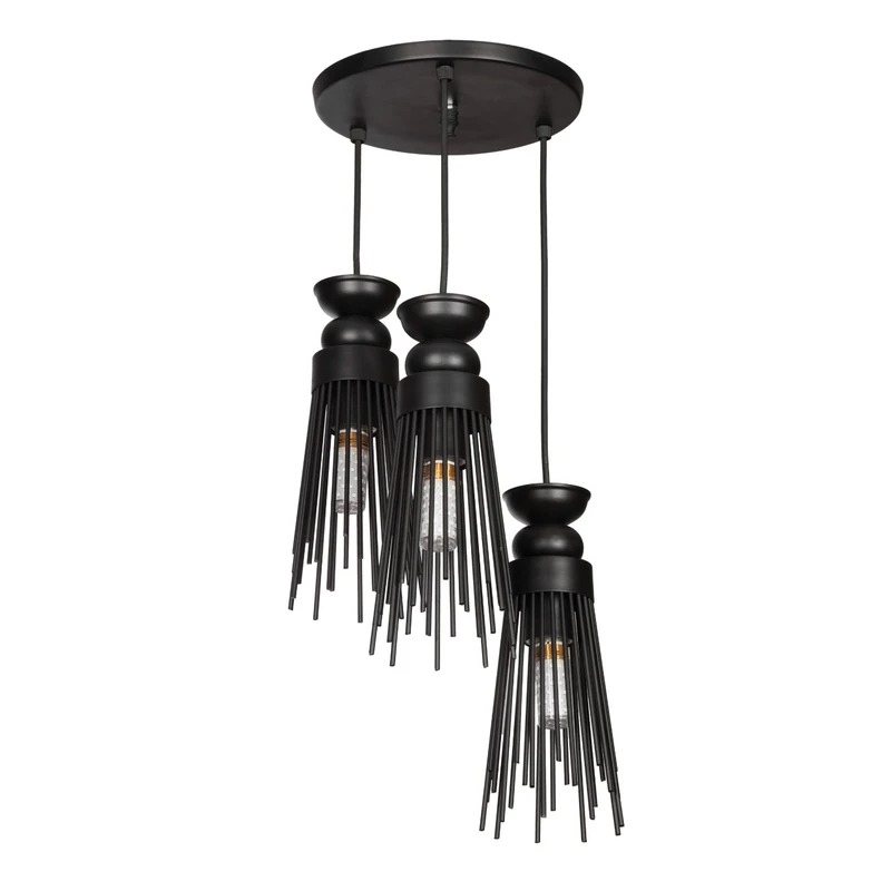 چراغ آویز سه شعله چشمه نور کد N2436-3BK چراغ آویز سه شعله چشمه نور کد N2436-3BK