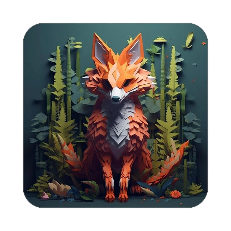 زیر لیوانی کاکتی طرح حیوانات رنگی مدل mp25781