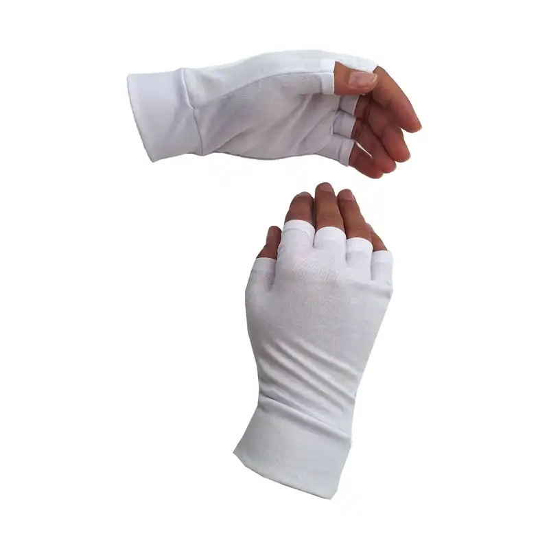 دستکش زنانه سیلکا مدل نیم انگشتی کد 1099 رنگ سفید