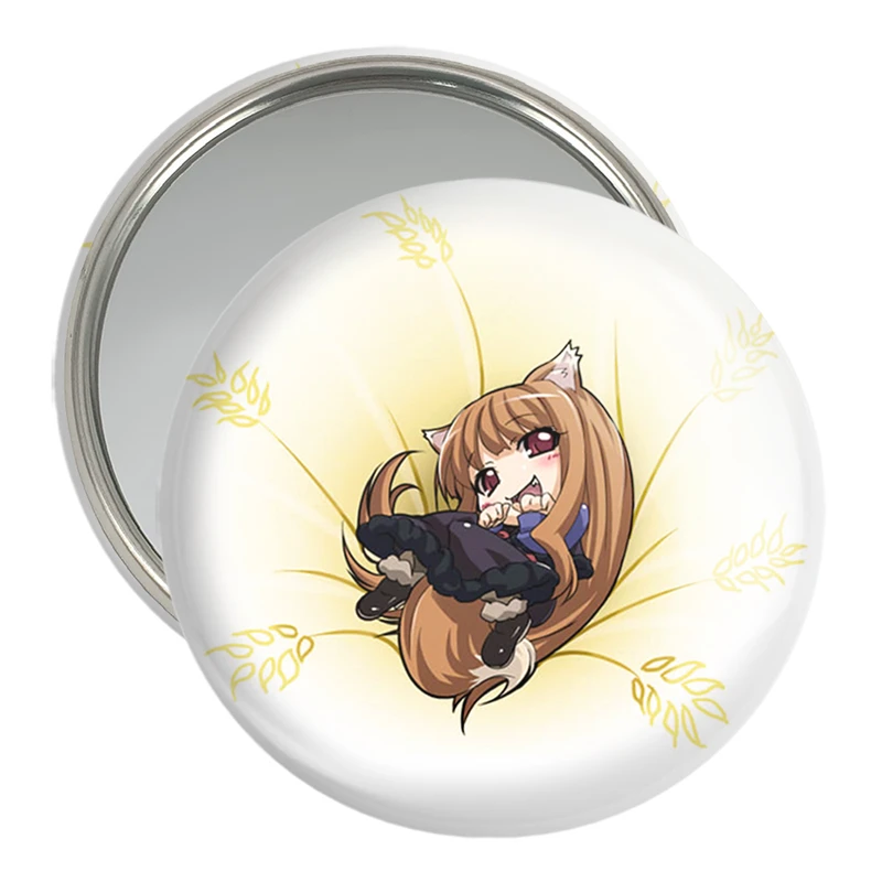 آینه جیبی خندالو مدل هولو انیمه ادویه و گرگ کد 36133