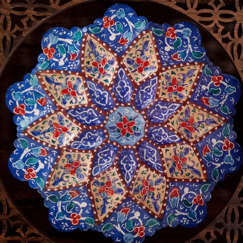 بشقاب میناکاری مدل ختایی کد pm15