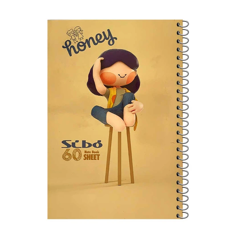 دفتر مشق 60 برگ سیبو طرح دختر نشسته