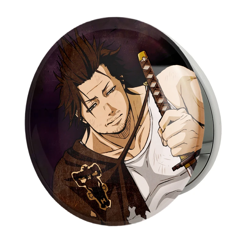 آینه جیبی خندالو طرح کاپیتان یامی انیمه بلک کلاور Black Clover مدل تاشو کد 11713 