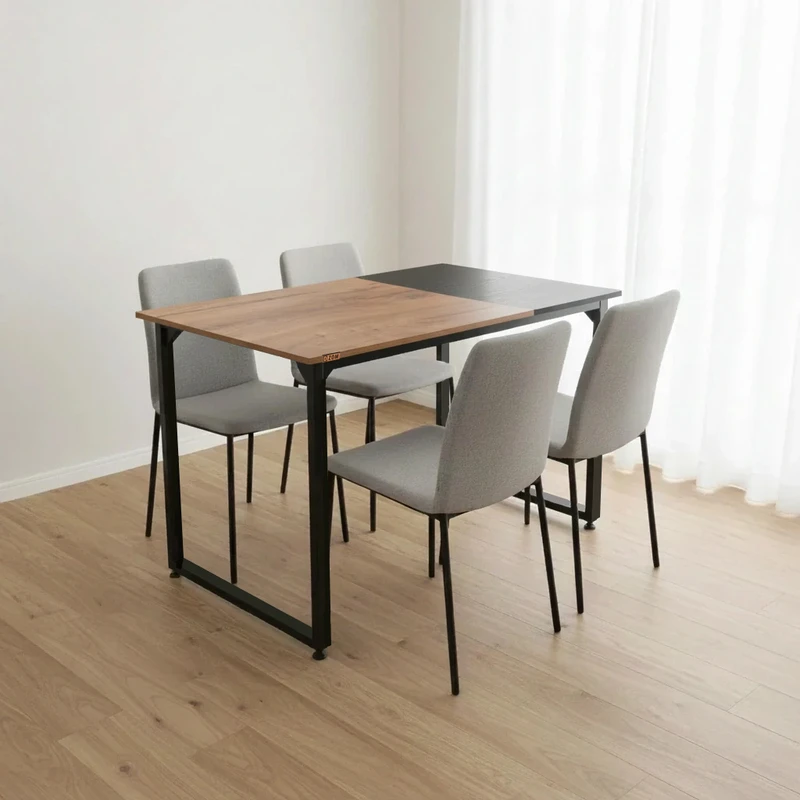 میز ناهارخوری چهار نفره دیزم مدل مونتاژی LNC_asm_120×90_Di_BALIGHT