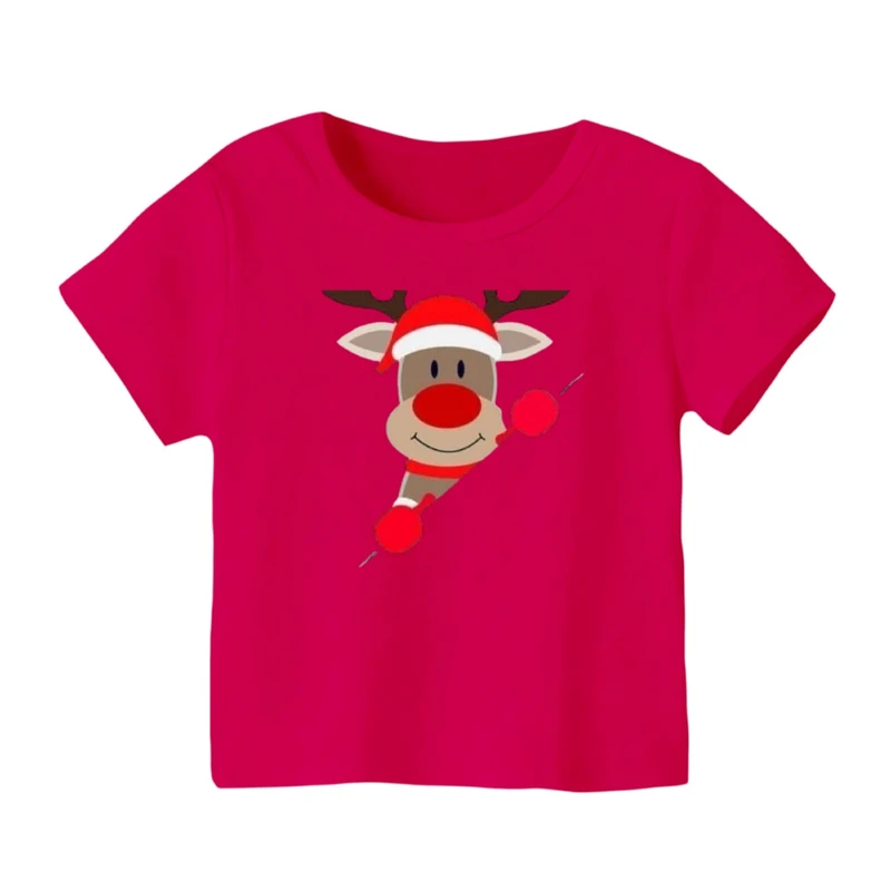 تی شرت آستین کوتاه بچگانه مدل گوزن کریسمس کد 25