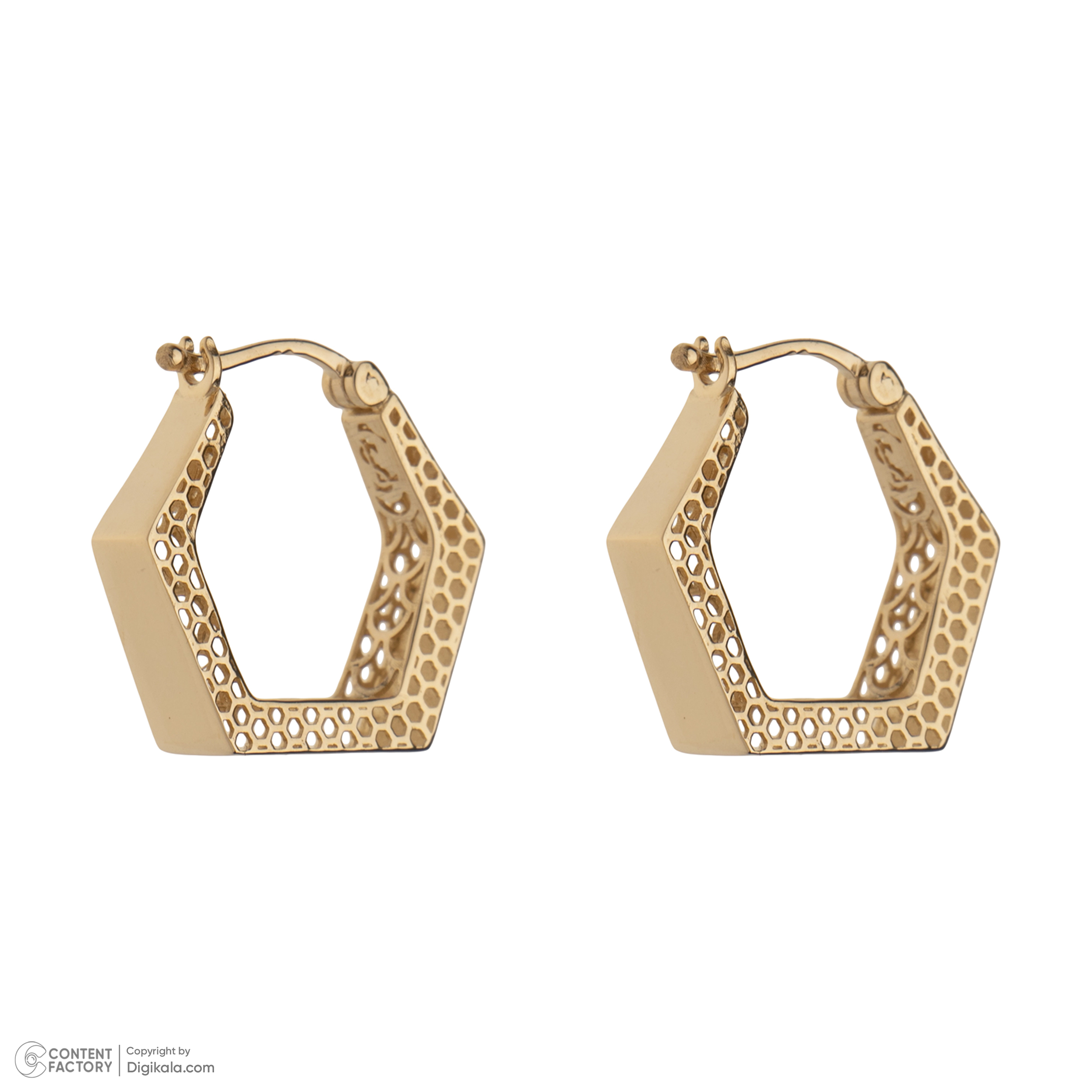 گوشواره حلقه‌ای طلا 18 عیار زنانه گلدم مدل E-3070060