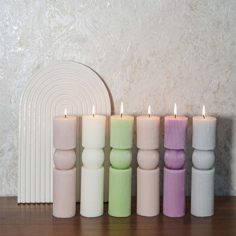 قالب شمع مدل استوانه شیاردار توپی قالب شمع مدل استوانه شیاردار توپی