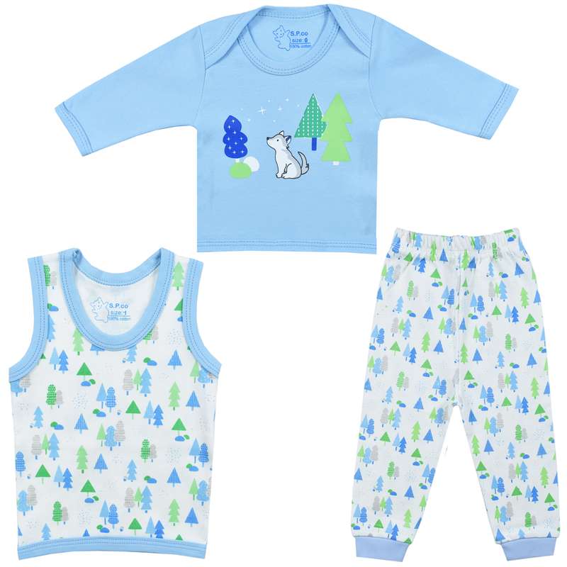 ست 3 تکه لباس نوزادی اسپیکو مدل کاج کد 3