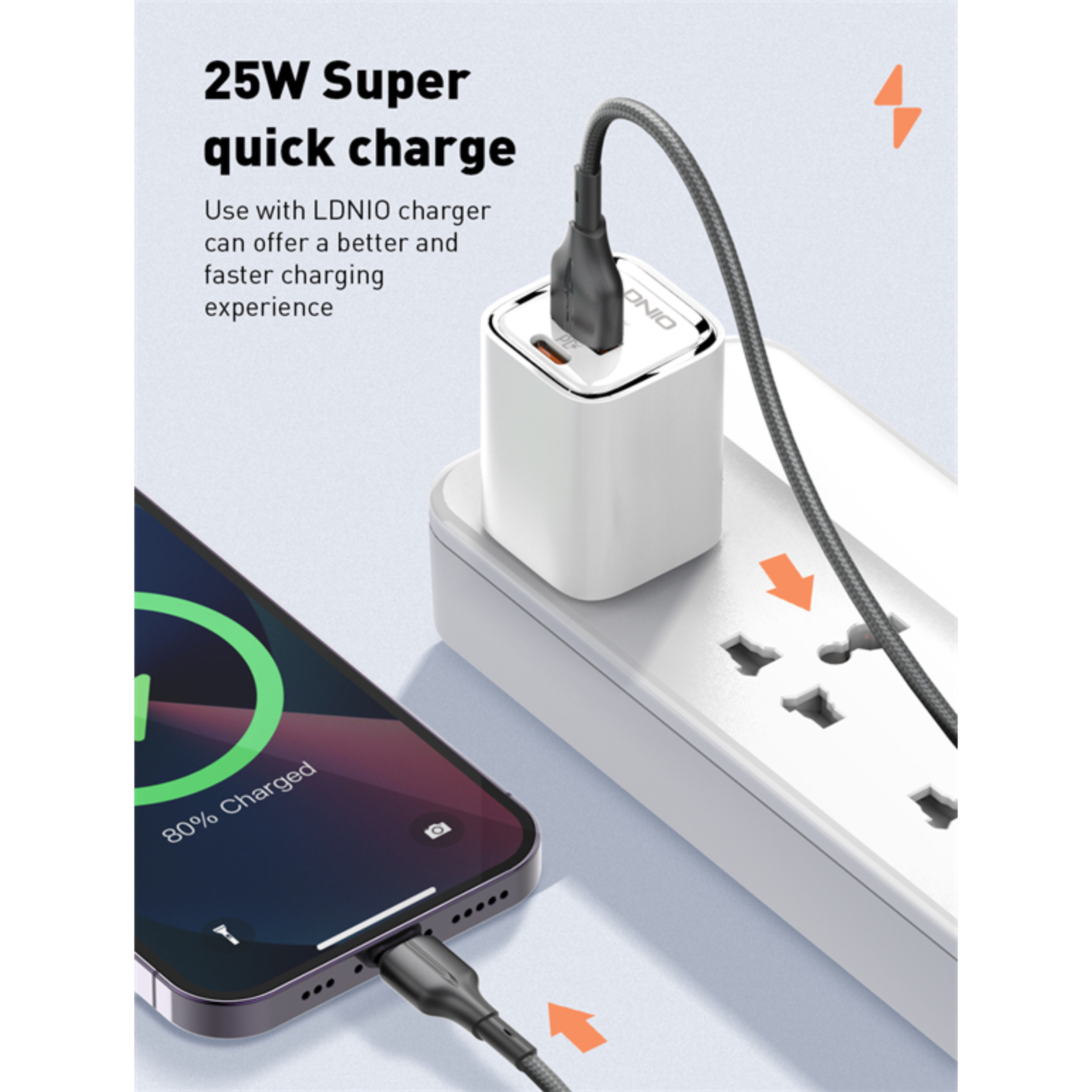 کابل تبدیل USB به USB-C الدینیو مدل LS851 طول 1 متر