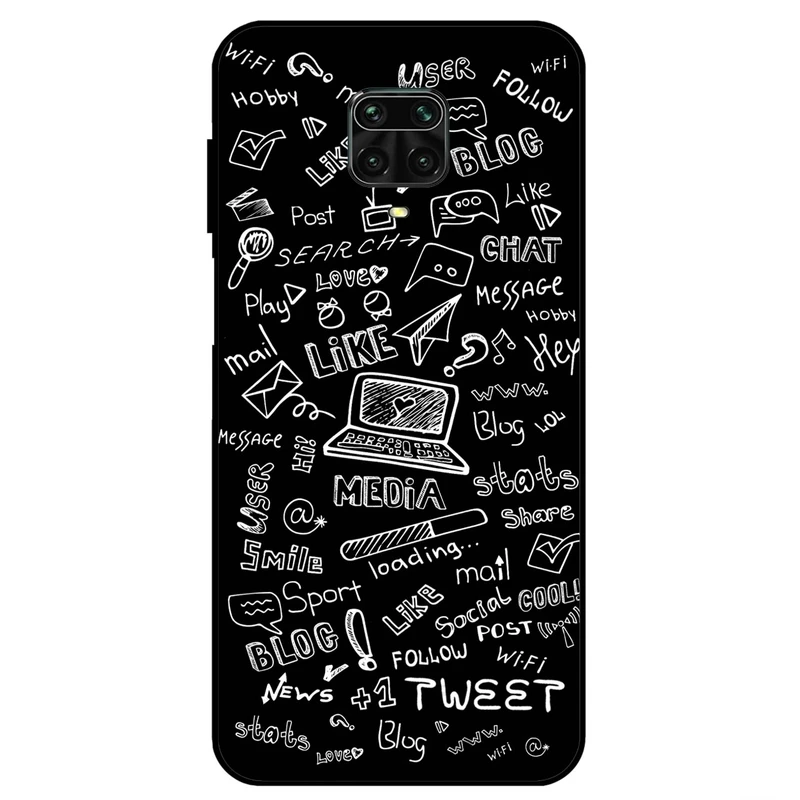 کاور مگافون طرح رسانه های اجتماعی مدل 1898 مناسب برای گوشی موبایل شیائومی Redmi Note 9S / 9 Pro / 9 Pro Max