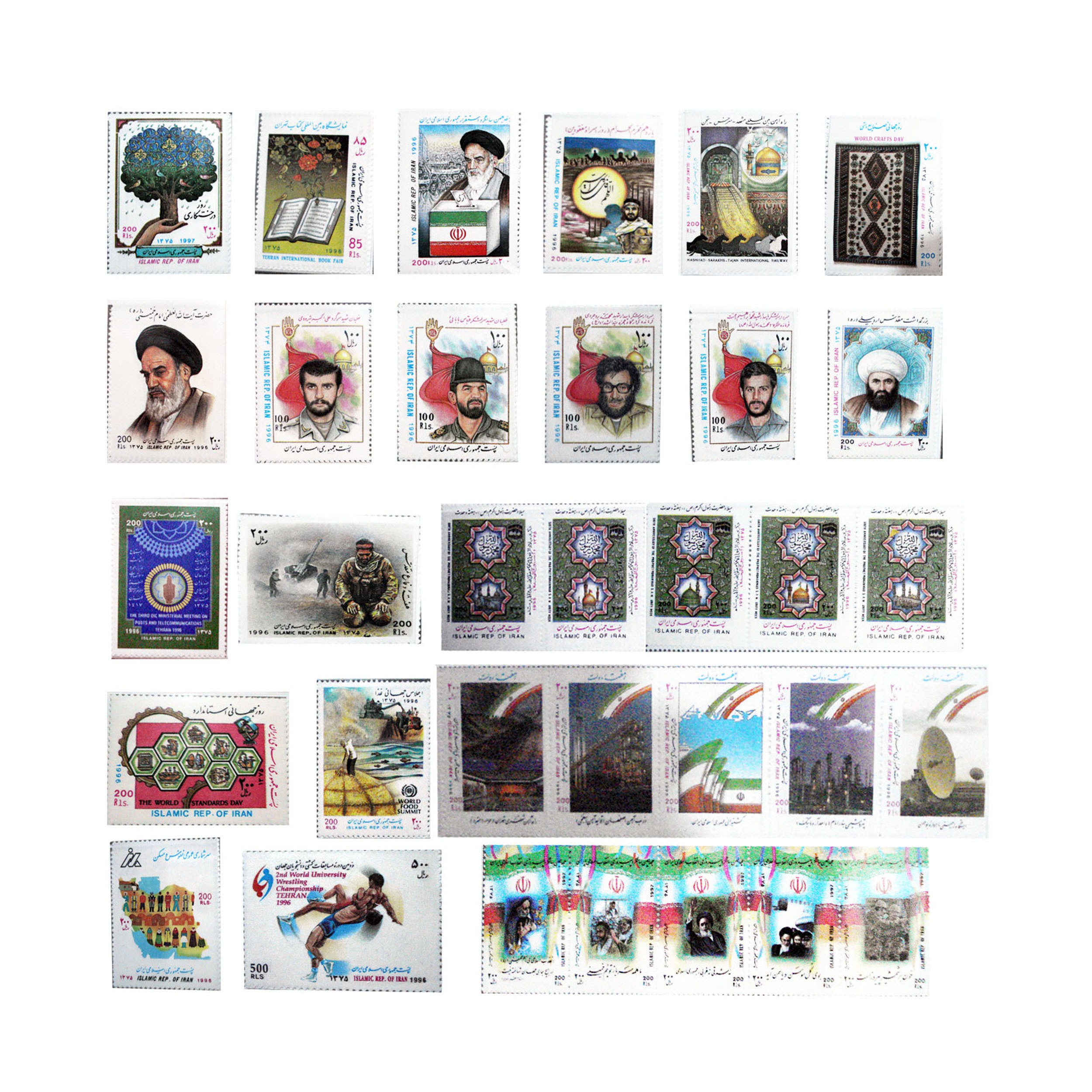 تمبر یادگاری مدل سال 1375 کد n-35 مجموعه 33 عددی 