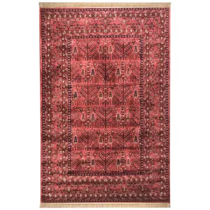 فرش ماشینی طرح بلوچ کد 4747 زمینه اناری