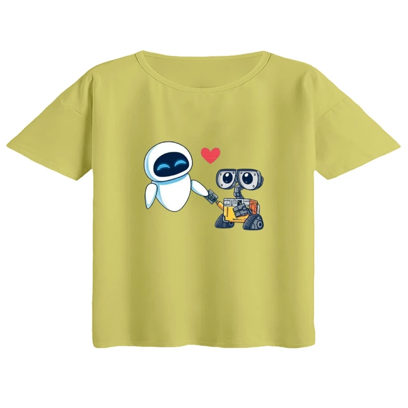 کراپ تی‌شرت آستین کوتاه زنانه مدل وال ای کد2