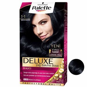 کیت رنگ مو پلت سری DELUXE شماره 1-1 حجم 50 میلی لیتر رنگ مشکی پرکلاغی