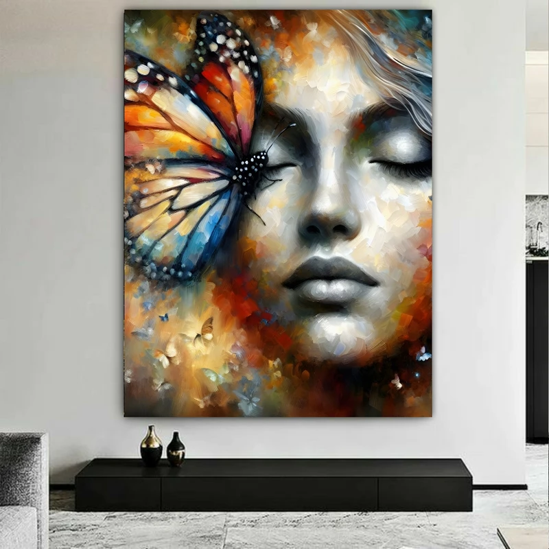تابلو بوم طرح بانوی زیبا مدل پروانه کد BK24128