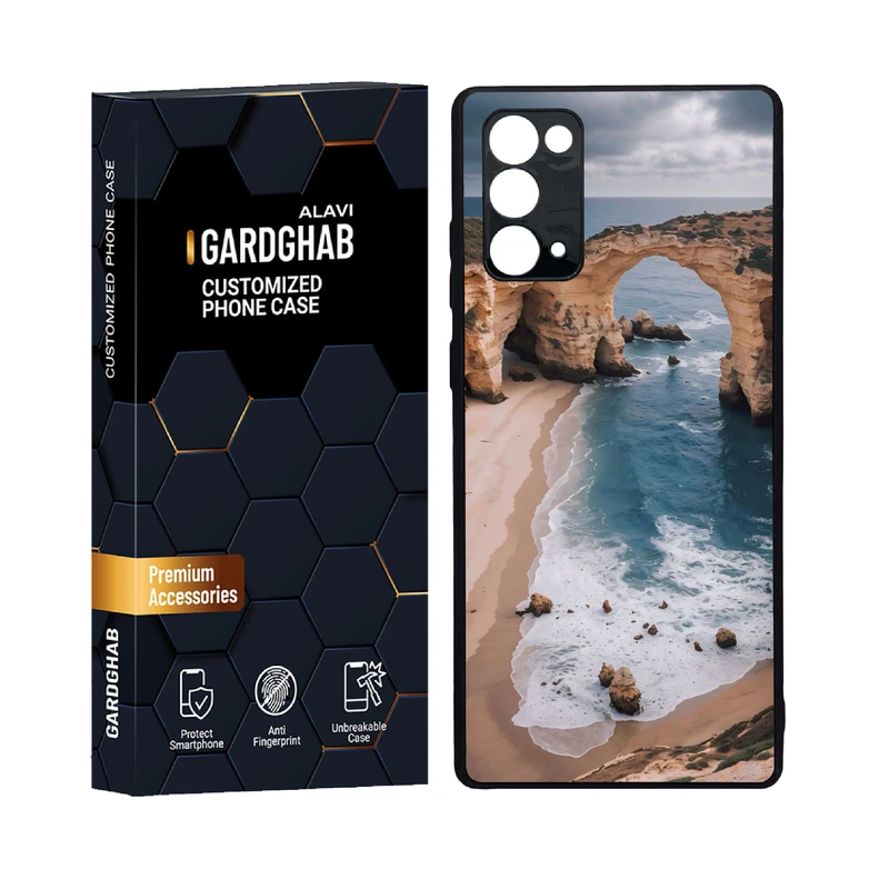 کاور گارد قاب علوی مدل دور ژله ای پشت گلس هنری مناسب برای گوشی موبایل سامسونگ  Galaxy Note 20