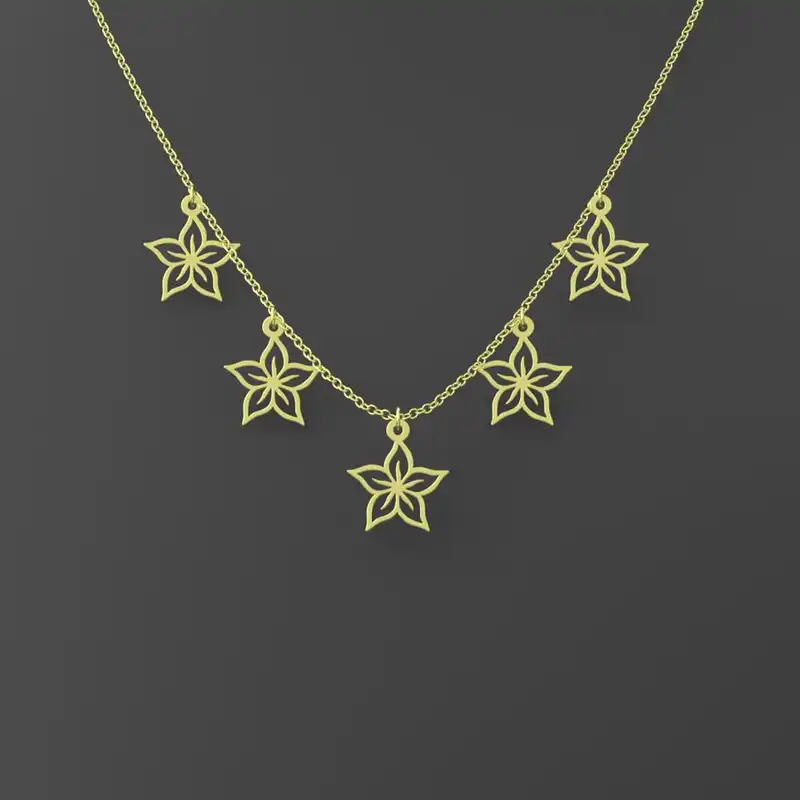 گردنبند طلا 18 عیار زنانه مدوپد مدل گل کد RNA12418