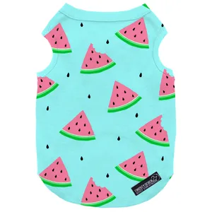 لباس سگ و گربه 27 طرح Watermelon Background Blue کد MH569 سایز S