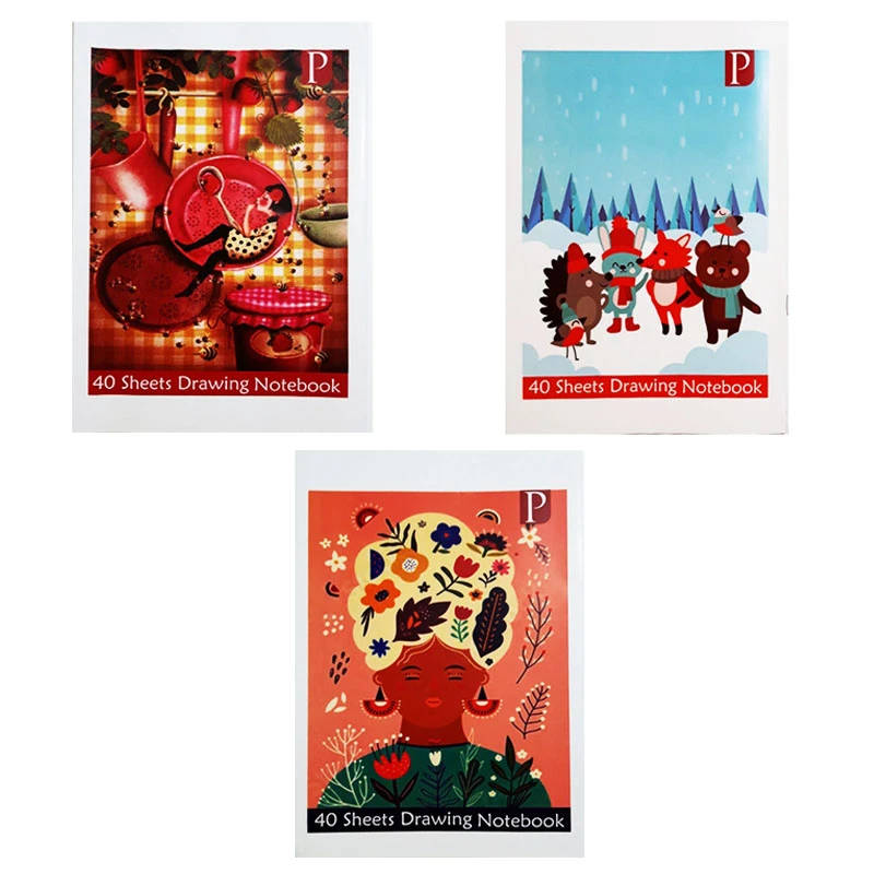دفتر نقاشی 40 برگ مدل ساده کد 111 بسته 3 عددی