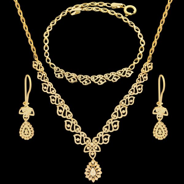 نیم ست طلا 18 عیار زنانه طلای مستجابی مدل طلوع کد 015