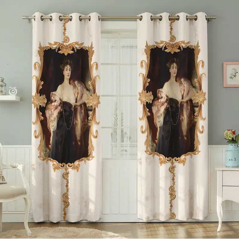 پرده نیروانا طرح چهره مدل مخمل کد 8022 سایز 140×280 سانتی متر