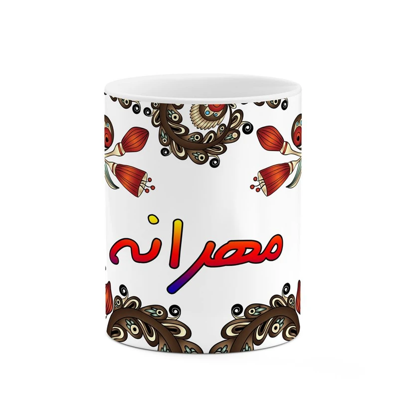 ماگ کاکتی مدل اسم مهرانه طرح سنتی گل و بته کد mgh47733