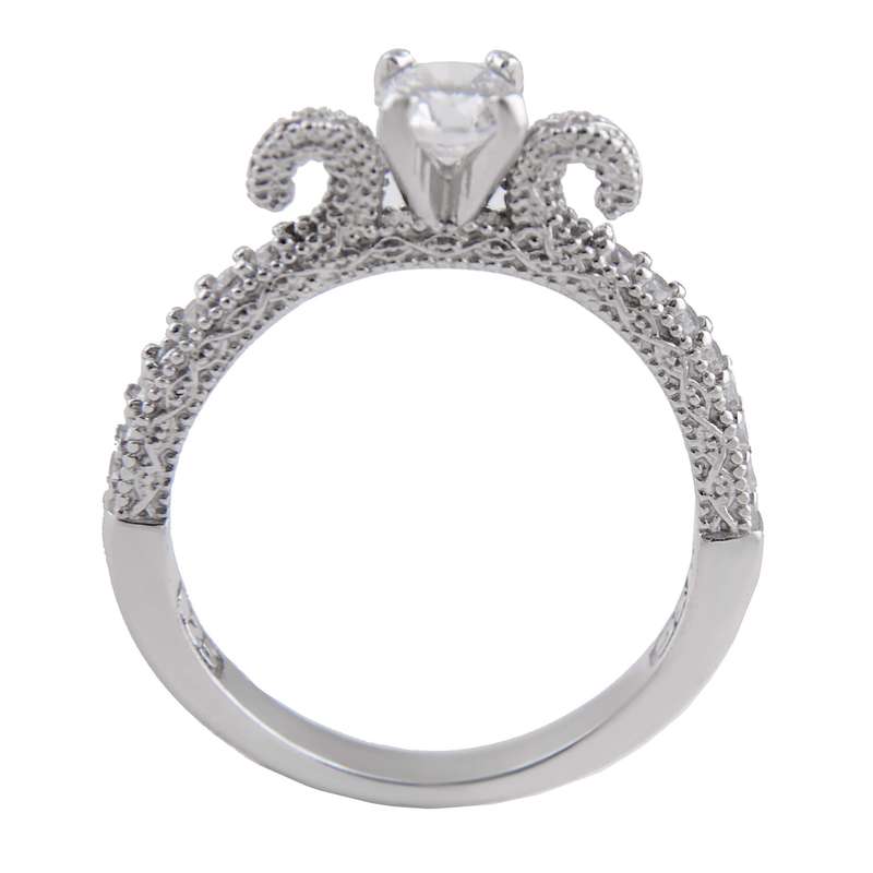 انگشتر نقره زنانه بازرگانی میلادی مدل نگین برلیان اتمی طرح نامزدی فانتزی ابکاری رادیوم کد AWR_1441