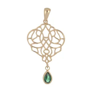 آویز گردنبند طلا 18 عیار زنانه قیراط طرح اسلیمی کد GH4740