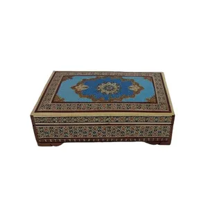 جعبه جواهرات خاتم کاری مدل رو اسلیمی کد 143