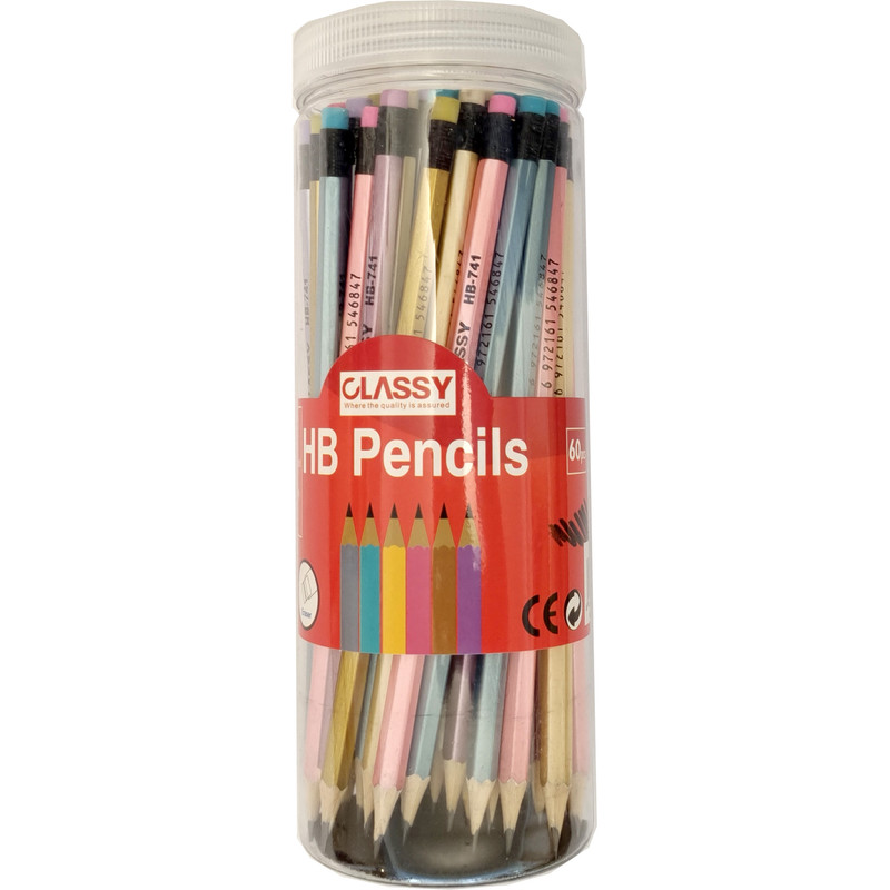 مداد مشکی کلاسی مدل پاک کن دار بسته 60 عددی