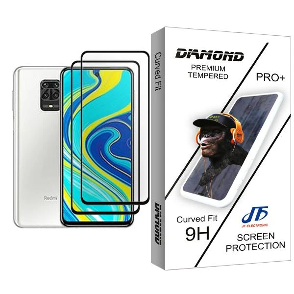 محافظ صفحه نمایش جی اف مدل Diamond Glass MIX002 مناسب برای گوشی موبایل شیائومی Redmi Note 9S بسته دو عددی