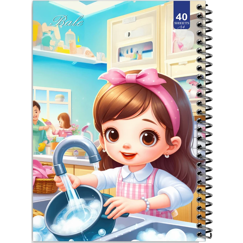 دفتر نقاشی 40 برگ انتشارات بله طرح دخترانه کد A4-K712