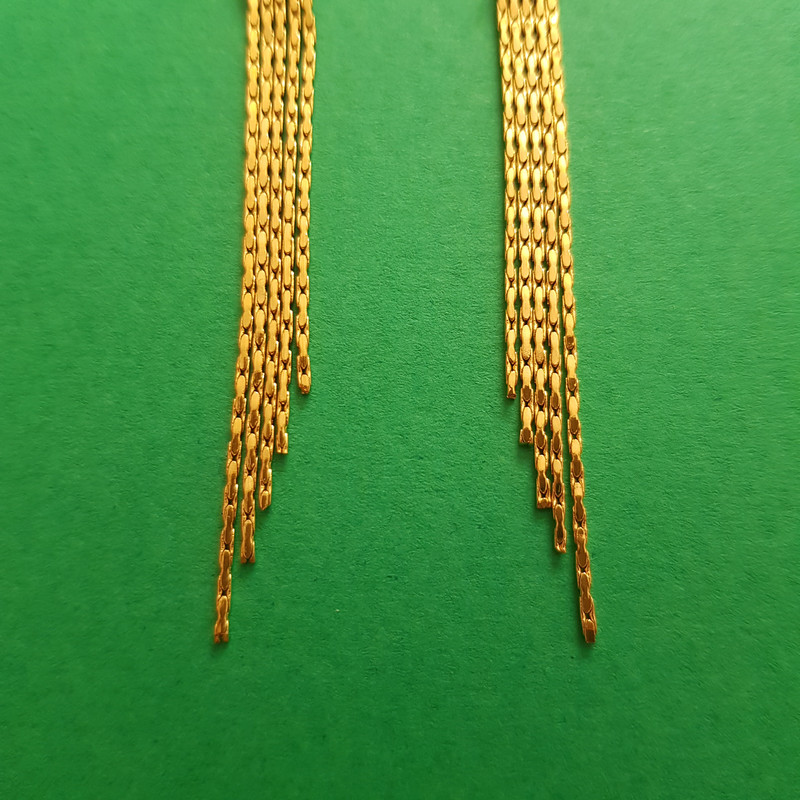 گوشواره دخترانه مدل رشته ای تخت