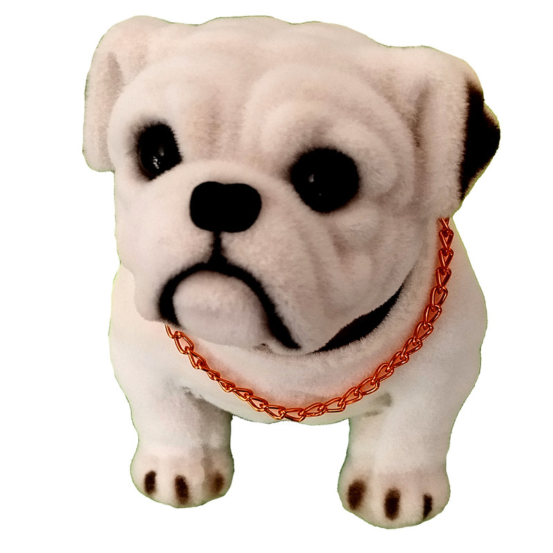 عروسک رو داشبوردی خودرو طرح سگ بولداگ مدل کله متحرک کد BO-LD-AG