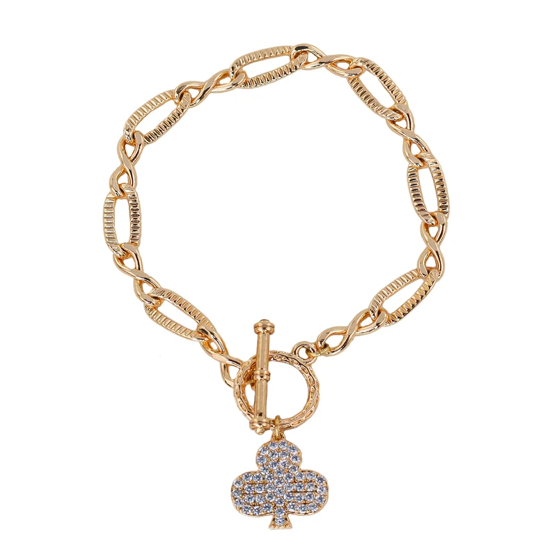 دستبند زنجیری زنانه ژوپینگ مدل برگ برنده کد AAD742