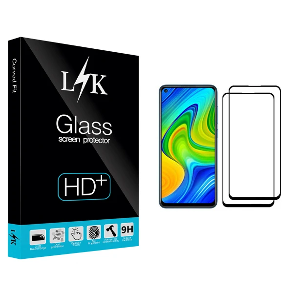 محافظ صفحه نمایش ال کی مدل +LITE مناسب برای گوشی موبایل شیائومی Redmi Note 9 بسته دو عددی