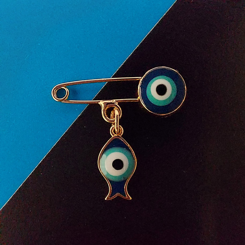 سنجاق سینه دخترانه مدل چشم نظر کد G1097