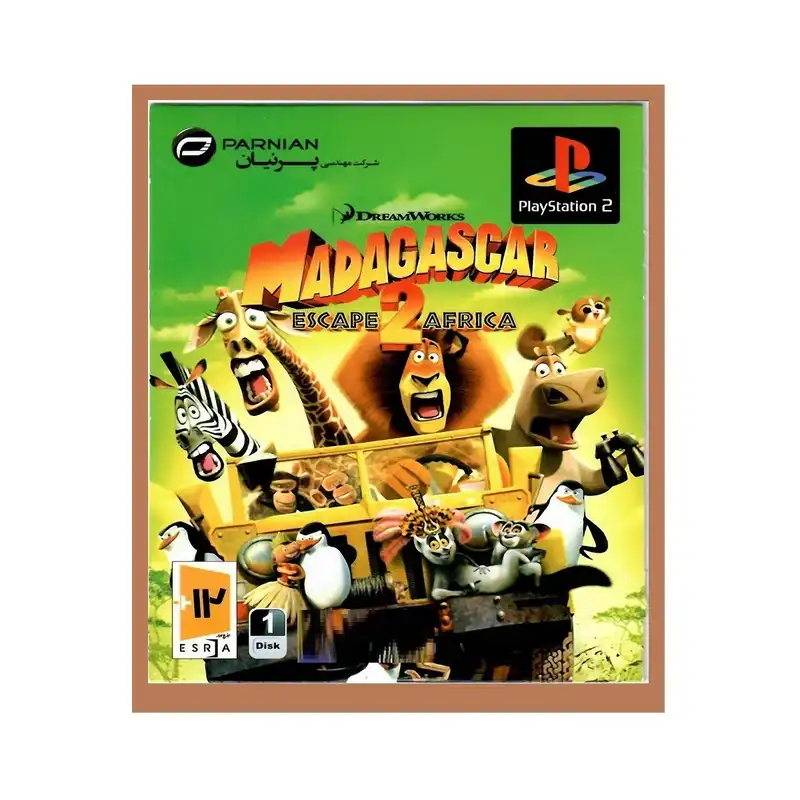 بازی madagascar 2 escape Africa مخصوص پلی استیشن 2 نشر پرنیان