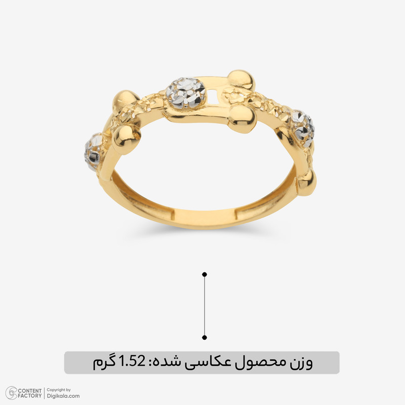 انگشتر طلا 18 عیار زنانه با طرح تیفانی گالری طلا و جواهر هانی مدل amg1980