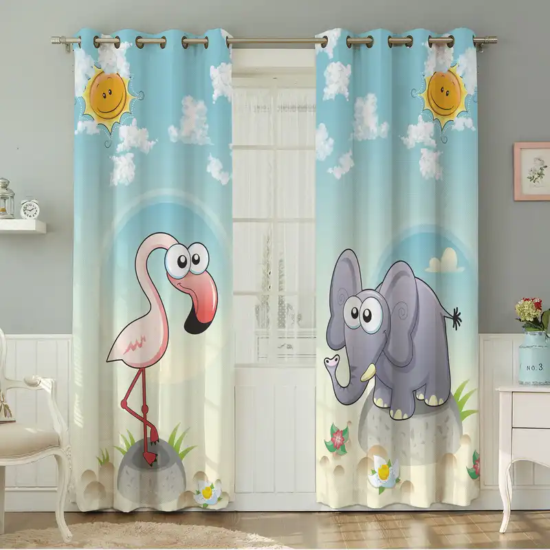 پرده نیروانا طرح کودک مدل مخمل کد 4963سایز 140×280 سانتی متر