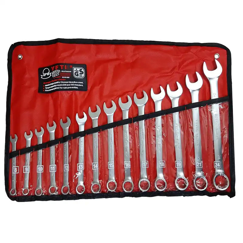 آچار یکسر تخت و یکسر رینگی وای اف تی مدل Y-14 مجموعه 14 عددی