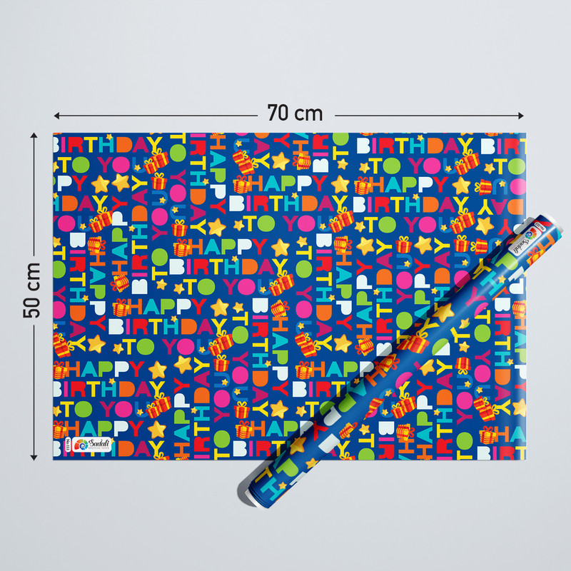 کاغذ کادو صدفی طرح هپی بسته 2 عددی