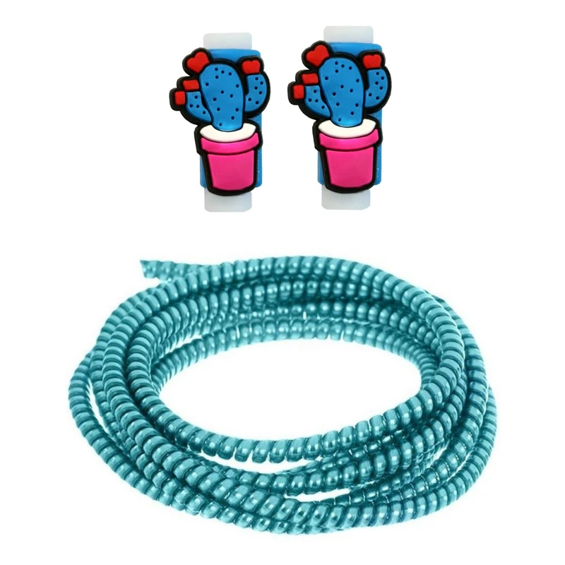 محافظ کابل شارژ و هندزفری طرح کاکتوس مدل Cactus11 بسته سه عددی 