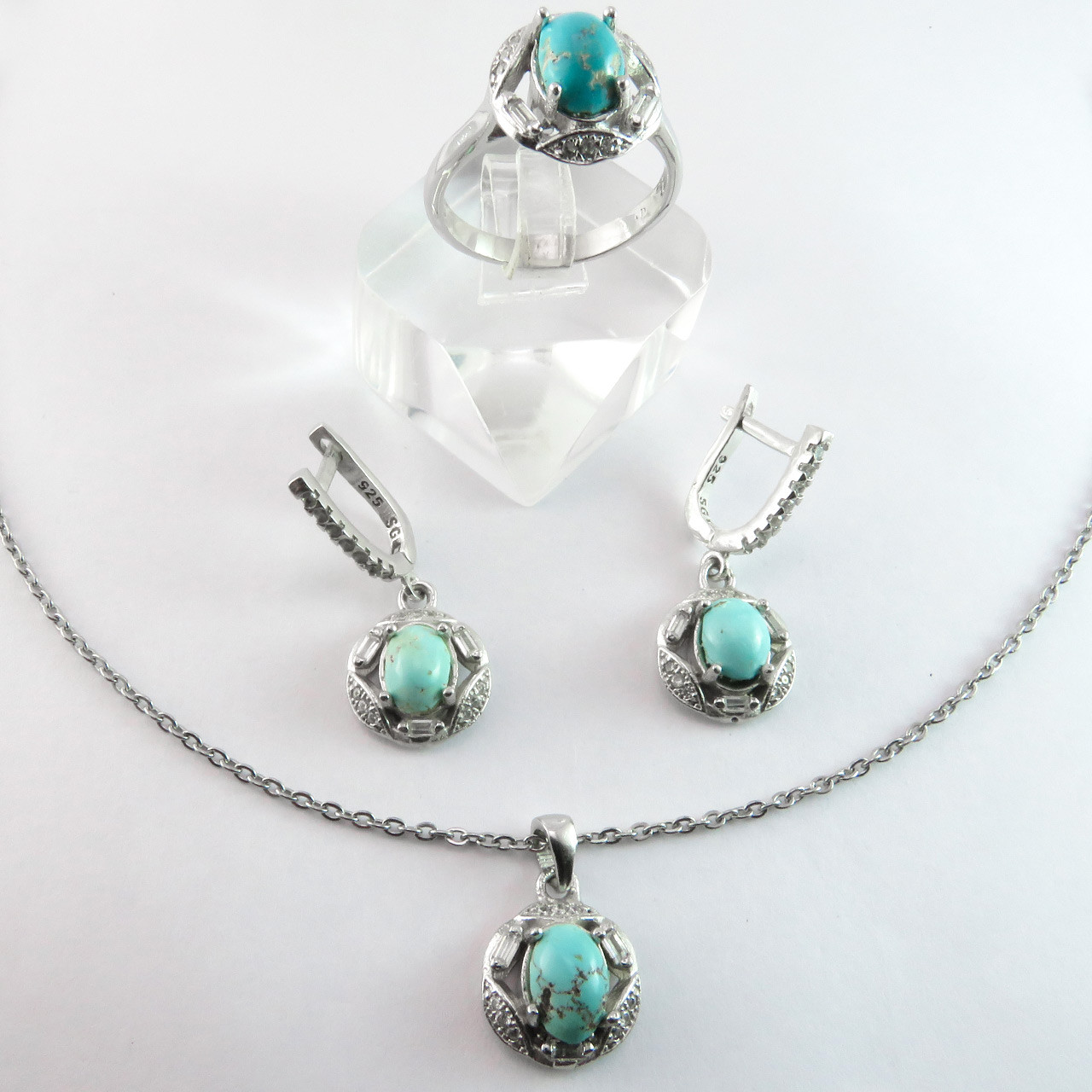 نیم ست نقره زنانه کد AV029