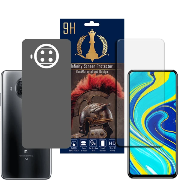 برچسب پوششی اینفینیتی مدل PRO MAX مناسب برای گوشی موبایل شیائومی REDMI NOTE 9 PRO 5G به همراه محافظ صفحه نمایش